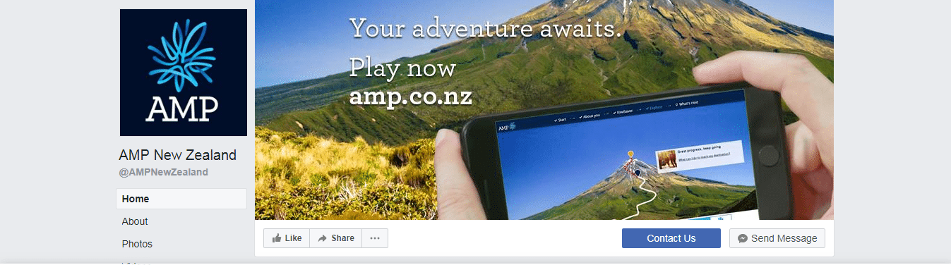 AMP Contact via Social Media Facebook