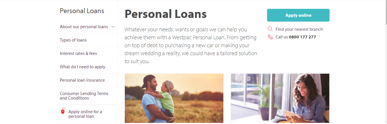 Westpac personal loan contact 